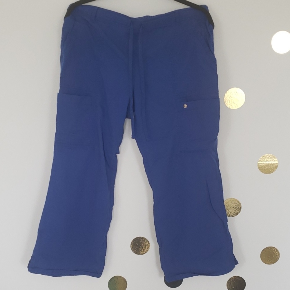 TWO Scrub pants blue large petite